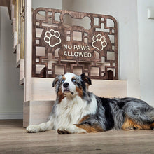 Load image into Gallery viewer, Personalized Wooden Dog Stopper, No-Drill Pet Barrier for Doorways & Stairs