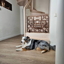 Load image into Gallery viewer, Personalized Wooden Dog Stopper, No-Drill Pet Barrier for Doorways & Stairs