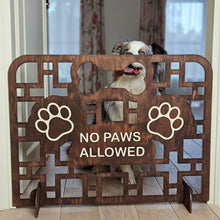 Load image into Gallery viewer, Personalized Wooden Dog Stopper, No-Drill Pet Barrier for Doorways & Stairs