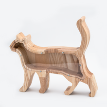 Load image into Gallery viewer, Piggy Bank, Wooden Piggy Bank Cat