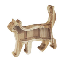 Load image into Gallery viewer, Piggy Bank, Wooden Piggy Bank Cat