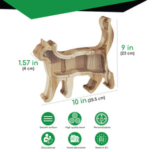 Load image into Gallery viewer, Piggy Bank, Wooden Piggy Bank Cat