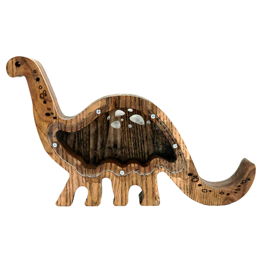 Wooden dinosaur cheap piggy bank