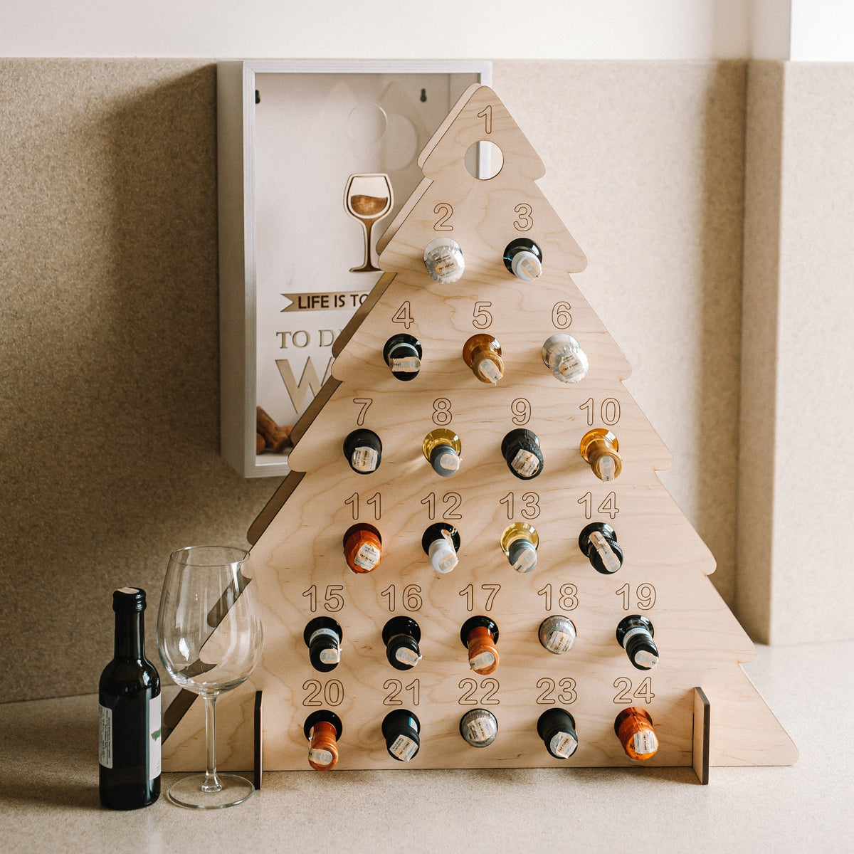 Wooden Wine Christmas Tree Wine Bottle Holder Christmas Wine