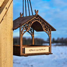 Load image into Gallery viewer, Personalized Wooden Bird Feeder, Handcrafted Hanging Feeder for Gardens and Patios