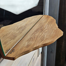 Load image into Gallery viewer, Mountain-Shaped Oak Mirror with Shelf, Rustic Handmade Wall Accent