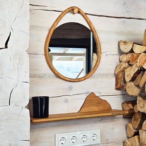 Floating Mountain Shelf, Rustic Wooden Wall Decor for Nature-Inspired Interiors