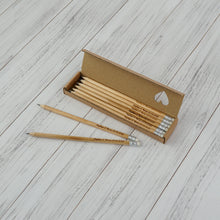 Load image into Gallery viewer, Personalized Natural Wooden HB Pencils, Custom Engraved Gift