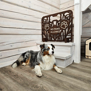 Portable Wooden Pet Barrier, No Drilling, Freestanding Wooden Dog Gate