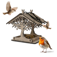 Load image into Gallery viewer, Rustic Outdoor Wildlife Feeder for birds, Wooden Bird Feeder for Garden, Backyard and Patio