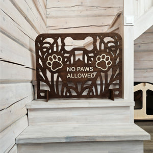 Portable Wooden Pet Barrier, No Drilling, Freestanding Wooden Dog Gate