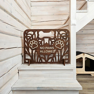 Portable Wooden Pet Barrier, No Drilling, Freestanding Wooden Dog Gate