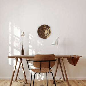 Round Wooden Wall Calendar, Handmade Desk & Wall Decor for Home and Office