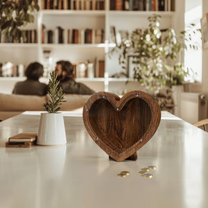 Heart Shaped Piggy Bank, Gift for Newlyweds