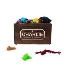 Load image into Gallery viewer, Wooden storage box for dog toy&#39;s