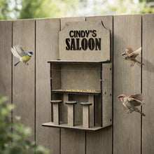 Load image into Gallery viewer, Personalized Bird Feeder, Western Saloon Style Birdhouse