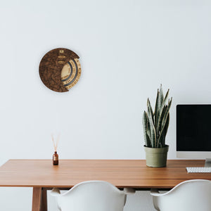 Round Wooden Wall Calendar, Handmade Desk & Wall Decor for Home and Office