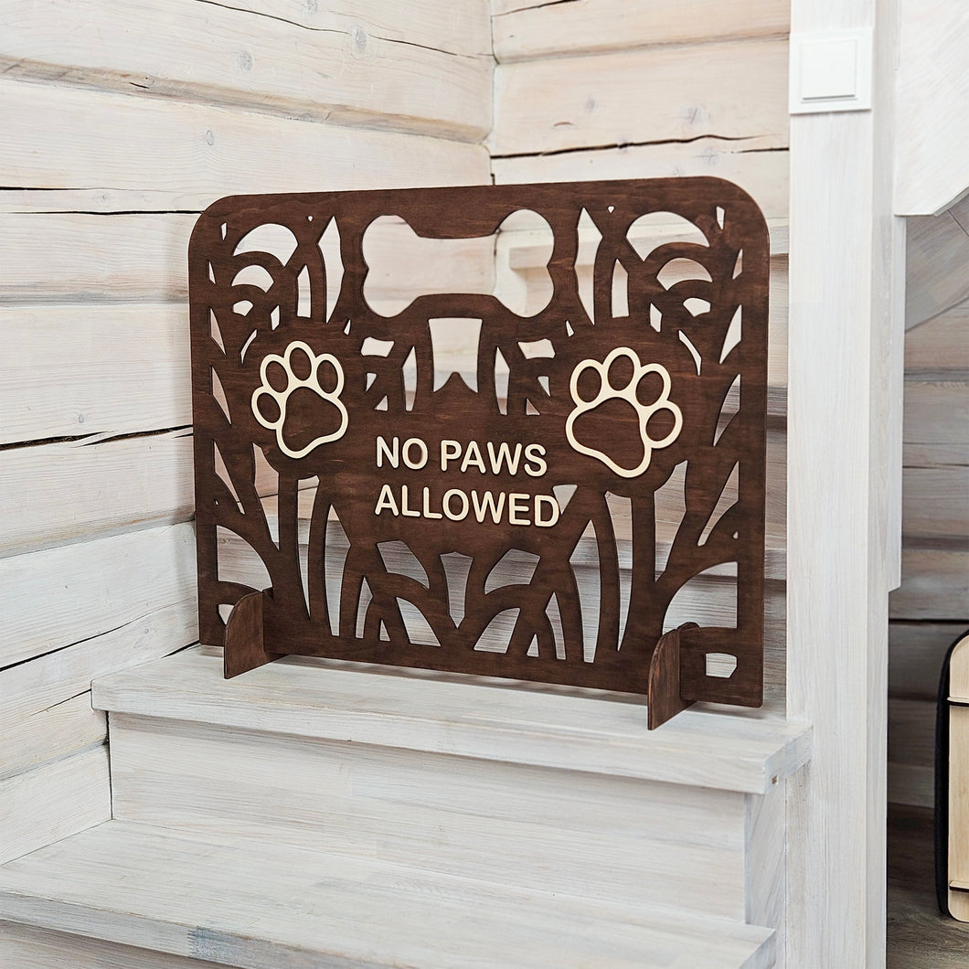 Portable Wooden Pet Barrier, No Drilling, Freestanding Wooden Dog Gate
