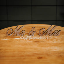 Load image into Gallery viewer, Mr &amp; Mrs Wooden Signs for Wedding Table, Rustic Wedding Décor for Boho Style Centerpiece, Freestanding Bride and Groom Photo Props