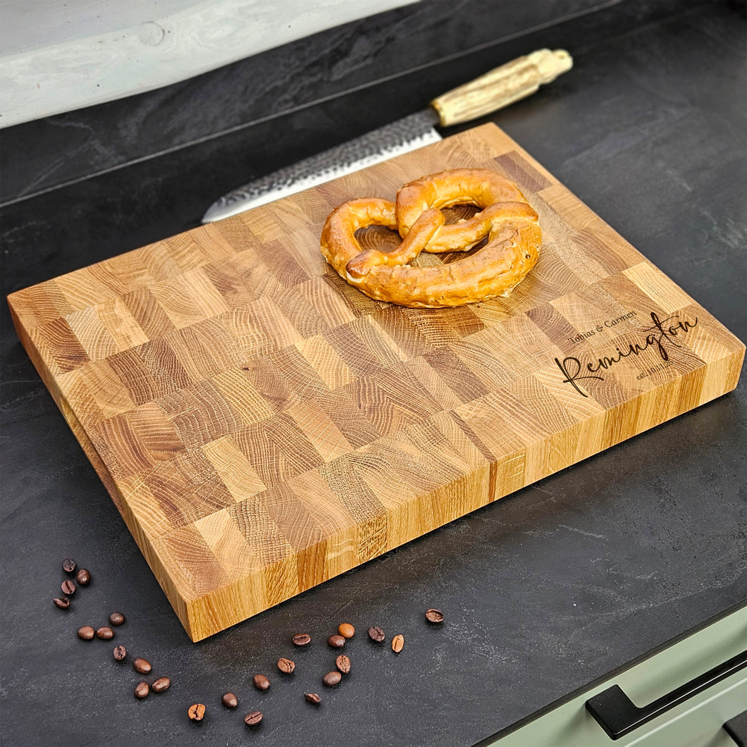 Wooden Cutting Board for Everyday Cooking, Handmade Oak Kitchen Board, Personalized Engraved Gift
