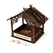 Load image into Gallery viewer, Personalized Wooden Bird Feeder, Handcrafted Hanging Feeder for Gardens and Patios