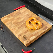 Load image into Gallery viewer, Wooden Cutting Board for Everyday Cooking, Handmade Oak Kitchen Board, Personalized Engraved Gift
