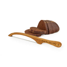 Load image into Gallery viewer, Custom Oak Bread Knife for Everyday Kitchen Use, Bow Bread Knife Design, Thoughtful Handmade Gift