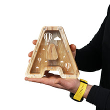 Load image into Gallery viewer, Wooden A-Z Letter Bank for Saving Money, Personalized Money Box for Home, Office, or Custom Gift
