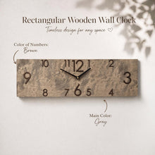 Load image into Gallery viewer, Farmhouse Wall Clock, Wooden Kitchen Clock, Rustic Home Decor