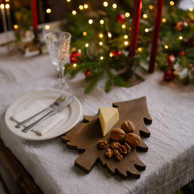 Solid Ashwood Holiday Tree Cutting Board for Everyday Prep and Seasonal Kitchen Use