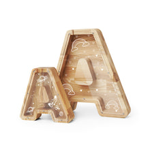 Load image into Gallery viewer, Wooden A-Z Letter Bank for Saving Money, Personalized Money Box for Home, Office, or Custom Gift