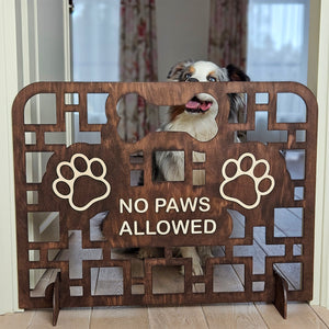 Personalized Wooden Dog Stopper, No-Drill Pet Barrier for Doorways & Stairs