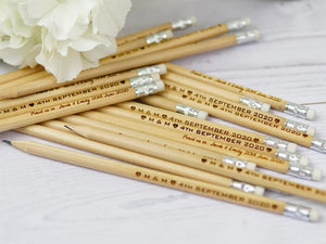 Personalized Natural Wooden HB Pencils - Custom Engraved Gift