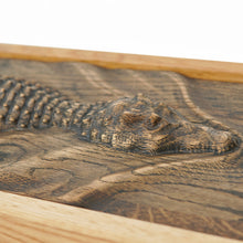 Load image into Gallery viewer, Handcrafted Crocodile Wood Relief, 3D Rustic Wall Art, Unique Wildlife Gift, Alligator Carving Home Decor