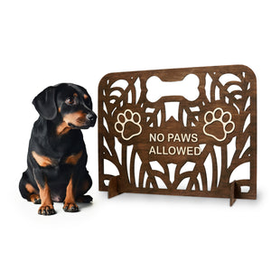 Portable Wooden Pet Barrier, No Drilling, Freestanding Wooden Dog Gate