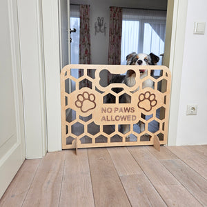No-Drill Wooden Dog Barrier, Freestanding Pet Gate for Doorways, Stairs, and Hallways