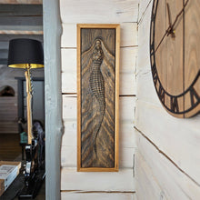 Load image into Gallery viewer, Handcrafted Crocodile Wood Relief, 3D Rustic Wall Art, Unique Wildlife Gift, Alligator Carving Home Decor