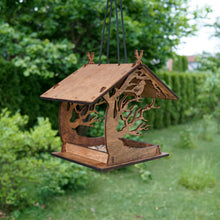 Load image into Gallery viewer, Bird feeder - wooden hanging bird feeder