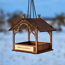 Load image into Gallery viewer, Personalized Wooden Bird Feeder, Handcrafted Hanging Feeder for Gardens and Patios