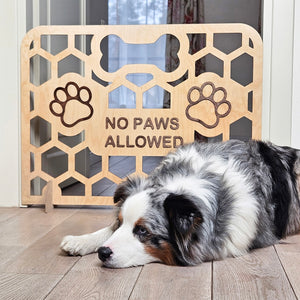 No-Drill Wooden Dog Barrier, Freestanding Pet Gate for Doorways, Stairs, and Hallways