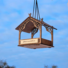 Load image into Gallery viewer, Personalized Wooden Bird Feeder, Handcrafted Hanging Feeder for Gardens and Patios
