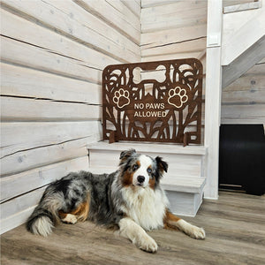 Portable Wooden Pet Barrier, No Drilling, Freestanding Wooden Dog Gate