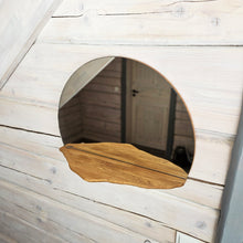 Load image into Gallery viewer, Mountain-Shaped Oak Mirror with Shelf, Rustic Handmade Wall Accent