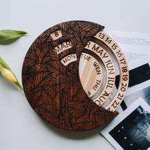 Load image into Gallery viewer, Round Wooden Wall Calendar, Handmade Desk &amp; Wall Decor for Home and Office