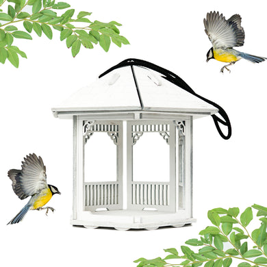 Gazebo shaped bird feeder, White Bird House