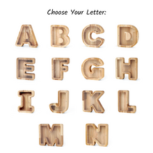 Load image into Gallery viewer, Wooden A-Z Letter Bank for Saving Money, Personalized Money Box for Home, Office, or Custom Gift