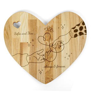 Heart shaped charcuterie bord, Wooden cutting board