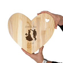 Load image into Gallery viewer, Heart shaped charcuterie bord, Wooden cutting board