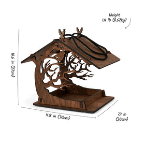Bird feeder - wooden hanging bird feeder