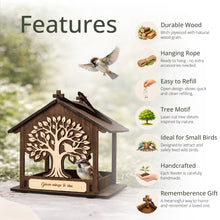 Load image into Gallery viewer, Hanging Wooden Bird Feeder, In Memory of Loved Ones